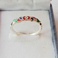 ราคา แหวนเงินสุโขทัยลงยาสอดหางช้าง แท้100 (17719975393)