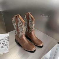 ราคา chloe store BROWN COWBOY BOOTS บูทคาวบอยสีน้ำตาล 36 40 (20283790474)