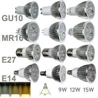 ราคา LED Spotlight หลอดไฟหรี่แสงได้ GU10 MR16 E27 E14 9W 12W 15W หลอดไฟ LED 220V DC 12V หลอดไฟ LED หลอดไฟจุดเทียนเย็นสีขาว สีขาว อุ่นสีขาว (14624776584)