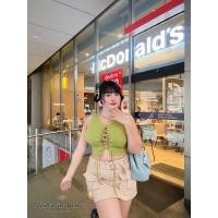 ราคา เสื้อกล้ามสาวอวบ สานอก ผูกเชือก สีสันสดใส เสื้อกล้ามสาวอวบอ้วน (20512923573)