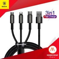 ราคา ถูก แท้ Baseus 3in1 สายถัก USB To Micro LN TypeC 3 2 Max All in one Cable Fast charge (21237908524)