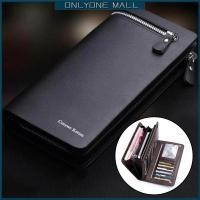 ราคา Men Women Black Leather Long Style Handheld Wallet Hand Wallets Clutch Zipper Purse Card Cash Coin Phone ID Holder (16904841935)