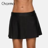 ราคา Charmo กางเกงว่ายน้ำชุดว่ายน้ำสีเดียวกางเกงว่ายน้ำสำหรับผู้หญิงกางเกงว่ายน้ำก้นถังกินี่บิกินี่ส่วนล่างกระโปรงว่ายน้ำสร้างขาสั้น (7409149806)