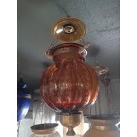 ราคา โป๊ะโคมไฟแก้ว แบบห้อย แต่งบ้านสวย เพิ่มแสงไฟ สไตร์วินเทจ (18110682540)