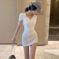 ราคา เดรสสั้นรูดซิปมีหมวก เดรสมีฮู้ด เดรสกระโปรงสั้น เดรสแขนสั้น มินิเดรสมีหมวก เดรสลำลอง (17668330381)