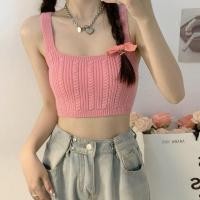 ราคา Shein เสื้อครอปสายเดี่ยวไหมพรม สายเดี่ยวผ้าไหมพรม แมทช์ง่ายมาก ผ้านิ่มผ้ายืดใส่สบาย 44125 (16352491293)