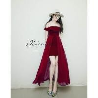 ราคา TW4058 แม็กซี่เดรสปาดไหล่ผ่าหน้า (6424472384)