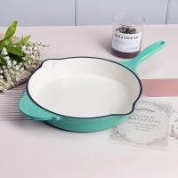 ราคา กระทะเหล็กหล่อเคลือบ กระทะเหล็กหล่อสีแดงและสีขาว กระทะเหล็กหล่อสีขาว กระทะทอดเคลือบสี กระทะเซฟบาร์บีคิว เตาอบและอินดิวชั่นเซฟ กระทะเหล็กหล่อสีแดง Nonstick (18590724609)