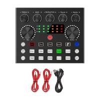 ราคา V8S Live External Sound Card Voice Changer Sound Card with Multiple Sound Effects for Live Recording Home KTV Voice Chat (20796360055)