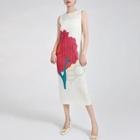 ราคา Aiden001 Average size Women Summer Round Neck Sleeveless Print High End Pleated Long A Line Dress Z7031 (19261836442)