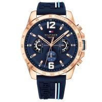 ราคา Tommy Hilfiger Decker Chronograph ซิลิโคนสแตนเลสสายคล้องวันนาฬิกาข้อมือสำหรับผู้ชาย Jam Tangan Lelaki 1791474 (17835652290)