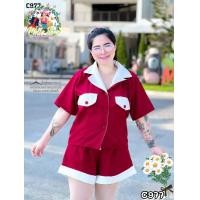 ราคา C977 ร้านนี้ส่งไว เซ็ตบาร์บี้ทูโทน ชุดเซ็ตสาวอวบ ชุดสาวอวบสวยๆ เสื้อผ้าแฟชั่นสาวอวบ เสื้อผ้าสาวอวบอ้วน (14416563826)