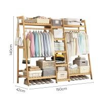 ราคา ราวแขวนผ้า ราวแขวนผ้าไม้ ชั้นวาง ตู้แขวนผ้า ตู้เสื้อผ้า 110 130 150 ซม ที่แขวนเสื้อ ราวแขวนผ้า ราวตากผ้าอเนกประสงค์ Grandmaa (17448686359)