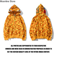 ราคา เสื้อกันหนาวและคลุมออกกำลังกายผู้ชายสีส้ม BAPE X pubg ใหม่ ลาย H oodies sweatershirt แบบสไตล์คลาสสิก เสื้อกันหนาวเสื้อผู้ชายแฟชั่น BAPE SHARK HEAD เสื้อผ้าหน้าหนาว (18134701317)