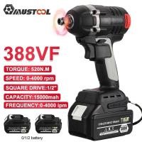 ราคา 388VF 520N M Brushless Electric Impact Wrench Rechargeable Electric Screwdriver Cordless LED Drill for Makita 18v Battery (12265134558)