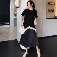 ราคา ชุดเดรสสีดำสไตล์เฮปเบิร์นชุดเดรสฤดูร้อนสำหรับผู้หญิงเดรสยาวจับจีบไซส์ใหญ่เรียบหรูดูแพงใส่แล้วดูผอมเพรียวสำหรับสาวอวบกก (20307334431)