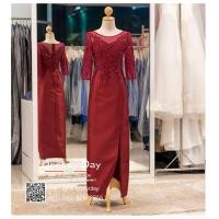 ราคา ชุดราตรีออกงาน PFL080 ชุดแม่เจ้าสาว ชุดราตรียาว มีแขน พร้อมส่ง ชุดไปงานแต่ง ออกงานกลางคืน คนอ้วนใส่สวยมากค่ะ dressy day (4945128362)
