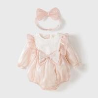 ราคา Esaberi ชุดหมีผ้าโพกศรีษะ2ชิ้นชุดเสื้อผ้าเด็กอ่อนชุดหมีแขนยาวโบว์ลูกไม้ขนาดใหญ่สีขาวและชมพูเดรสเจ้าหญิงสำหรับเด็กผู้หญิงสำหรับเด็กทารก (19458434802)