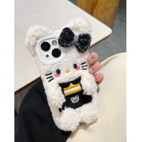 ราคา การ์ตูนตุ๊กตาน่ารักสายคล้องคอ Hello Kitty Case สำหรับ iPhone14ProMax White Plush Case สำหรับ iPhone15 Love Beads String Case สำหรับ iPhone13Pro สเตอริโอโบว์โทรศัพท์กรณีสำหรับ iPhone12ProMax (207716022