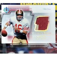 ราคา JOE MONTANA 100 150 การ์ดสะสมอเมริกันฟุตบอล NFL 2 Color Jersey Patch San Francisco 49ers NM สวยจัด หายากมากๆ (19631083794)