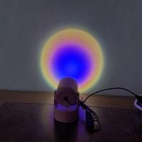 ราคา HOT Creativity ไฟแอลอีดีสีรุ้งโคมไฟ Tik Tok Sunset โคมไฟสีขาวอุ่น USB โคมไฟแสงตั้งโต๊ะ Cafe Sunset โปรเจคเตอร์ชั้น Light ติดผนังโคมไฟตั้งโต๊ะห้องนอนโปรเจคเตอร์โคมไฟการถ่ายภาพ Ins ถ่ายทอดสดพื้นหลังโคม 