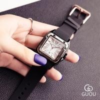 ราคา GUOU Women Roman Numbers Watches Rubber Silicon Casual Dress Square Watch Ladies Quartz womens Watches GUOU 8154 (14399804066)