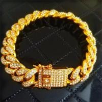 ราคา สร้อยข้อมือสำหรับผู้ชายสร้อยข้อมือสร้อยข้อมือหนาเพชรชุบทอง14K สำหรับผู้ชาย (18525468295)