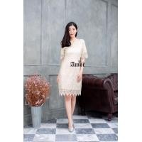 ราคา เดรสลูกไม้ ปักเลื่อม กลิตเตอร์ M 4XL เรียบหรูดูดี เนื้อผ้าดีเกรด Premiumสุดๆ เดรสงานแต่ง ชุดไปงาน ชุดออกงาน ชุดแม่เจ้าสาว ชุดแม่เจ้าบ่าว ธีมงาน งานป้าย เดรสสีเงิน เดรสสีทอง AMOR 006 (18082750793)