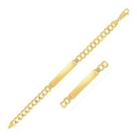 ราคา สร้อยข้อมือทองคำแท้ 14k สำหรับผู้ชายมี Curb Chain ID 14k Yellow Gold 8 1 2 inch Mens Curb Chain ID Bracelet พรีออเดอร์ pre order ทัก chat ก่อนสั่ง (9740908915)