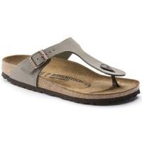 ราคา Birkenstock รองเท้าแตะผู้หญิง Thong Gizeh Birko Flor Nubuck Stone d1 (19690999910)