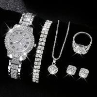 ราคา NianMiao Luxury Rhinestone ควอตซ์นาฬิกา Hiphop แฟชั่นนาฬิกาข้อมือแบบแอนะล็อกและชุดเครื่องประดับ 6 ชิ้น ของขวัญสำหรับผู้หญิงของเธอ (20525697537)