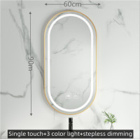 ราคา Intelligent Bathroom Mirror Oval Shaped Dimming Mirror Wall Mounted 3 color LED Light Source Washbasin Makeup Mirror Touch Screen Illuminated Toiletries Mirror (16466212973)