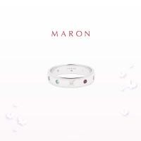 ราคา MARON แหวนดาวนพเก้า เสริมดวง I Nine Lucky Stars Band Ring 4 5 mm ชุบทองคำขาว White Gold พร้อมส่ง (18604265804)