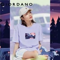 ราคา hot GIORDANO Women Horse Series T Shirts Crewneck Tshirts Relaxed Short Sleeve Fashion Print Summer Casual 100 Cotton Tee 99393081 9235 (20499426863)