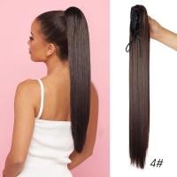ราคา คลิปหนีบผมหางม้าแบบตรงสำหรับผู้หญิงต่อผมคลิปผมหางม้าผมสังเคราะห์ขนาด24นิ้วสำหรับแฮร์พีชผมหางม้า (21004703911)