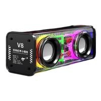 ราคา V8 Transparent Bluetooth Speakers RGB Light Wireless Outdoor Sports Bluetooth Audio TWS Subwoofer Speaker (19726170739)