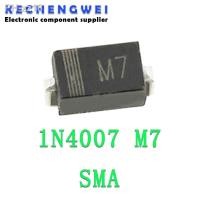 ราคา CW ๑ 100PCS 1N4007 IN4007 M7 1A 1000V SMD Rectifier Diode (20034832579)