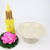 ราคา พาน พานเชิง จานเชิง พานเซรามิค 7 นิ้ว พานเซรามิคงานไทย (6444084191)