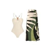 ราคา 2PCS SET 2023 New And Hot Green Slim Lace Up Cutout Bikini Sets Stones Beaded Belt Swimsuit with Asymmetric Cover Up Skirt 2Pack Swimwear 8 Colors For Choose Beach Bathing Suit (20096743606)