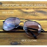 ราคา Pilot Double Bridge Gey Lenses Bifocal Reading Sunglasses 0 75 To 4 See Near and Far outdoor and indoor (17054852808)