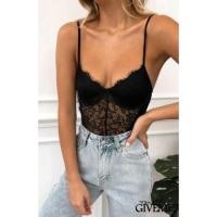 ราคา MT5 Women Sleeveless Lace Stretch V Neck Leotard Bodycon Bodysuit Top Blouse Romper (16427334019)