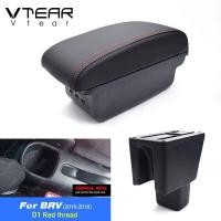 ราคา Vtear สำหรับ Honda BRV BR V MOBILIO Amaze Brio S Brio อุปกรณ์เสริมพวงมาลัยรถ ABS ที่พักแขนกล่องเก็บหนังตกแต่งรถ อุปกรณ์แต่งผมอัตโนมัติ (8136577631)