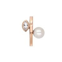 ราคา A CEMI C Pearl X Marquis Earcuff ต่างหูมุกแท้ ต่างหูเงินแท้ ชุบทอง 18K โรสโกลว์ (9557792207)