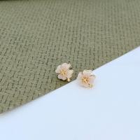 ราคา ต่างหูเม็ดกลมอำพันหลากดอกไม้สีหรูหราทันสมัยดีไซน์เรียบง่ายและปกปิดสีสันได้ (21160564522)