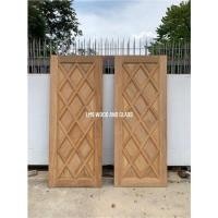 ราคา ประตูไม้ ไม้สัก ข้าวหลามตัด ขนาด 80x200 90x200 ซม (19834447596)