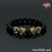 ราคา อาเป่า หินนิลดำ Onyx ขนาด 10 มิล ประดับปี่เซียะ 5 ธาตุ 1 คู่ ปี่เซียะเปลี่ยนสี ปี่เซียะ 5 สี คัดหิน หินนิลกาฬ กำไลหินสี กำไลหินนำโชค (18013586792)