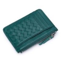 ราคา กระเป๋าสตางค์ใส่บัตรกษัตริย์อัจฉริยะสำหรับผู้ชายหนังแกะแฟชั่นสำหรับผู้หญิง Kintting บางเหรียญกระเป๋าซิป8891 (19429989427)