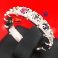 ราคา แหวนนพเก้าแท้ แหวนเงินแท้ ชุบทองคำขาว พลอยนพเก้าแท้ พลอยแท้ครบตามตำรา YTG 2696 (17425150183)