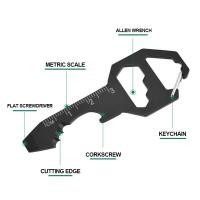 ราคา แบบพกพามัลติฟังก์ชั่มินิเครื่องมือ EDC เครื่องมือการ์ดพวงกุญแจที่เปิดขวดไขควงจี้หกเหลี่ยม (17901996226)