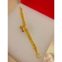 ราคา สร้อยข้อมือลายเม็ดข้าวน้ำหนัก3บาท ลงยาสีแดงจี้หัวใจถุงทอง งานชุบทองแท้หนาพิเศษ (19971159626)